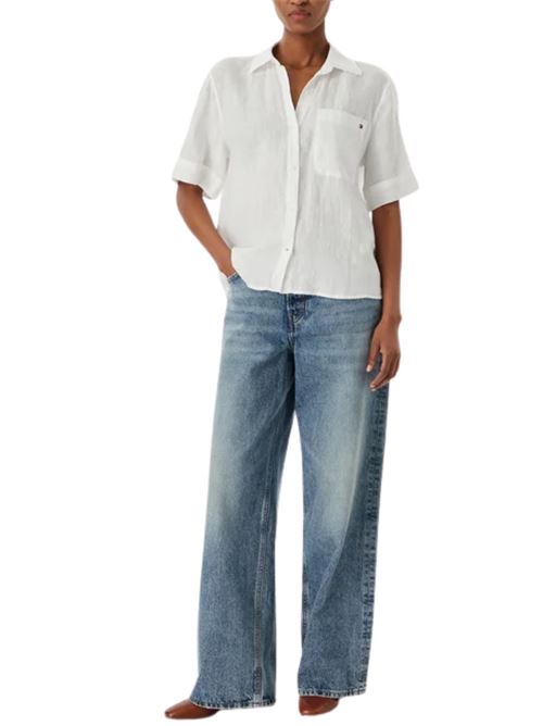 Camicia in lino a manica corta Tommy Hilfiger | WW0WW48925YCF
